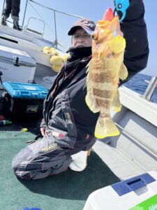 ブリ不在でタイラバへ！良型トラフグ＆根魚でお土産確保