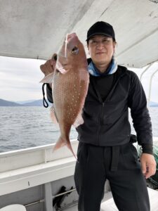 食べ頃サイズの真鯛連発に2kgの良型も！大型マゴチも混じり数釣り